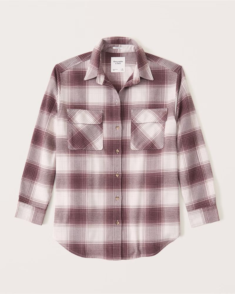 Women's Oversized Flannel Shirt Jacket | Women's Fall Outfitting | Abercrombie.com | Abercrombie & Fitch (US)