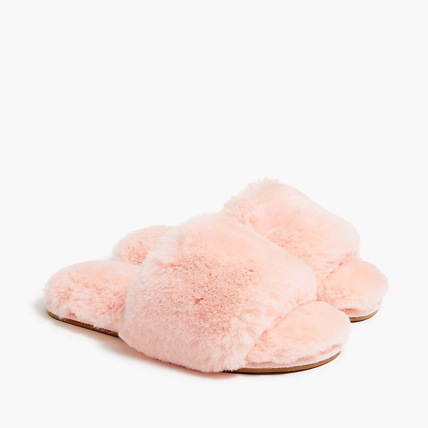 Fuzzy slide slippers | J.Crew Factory