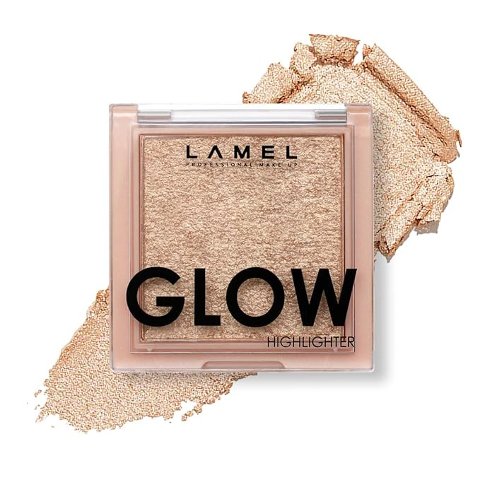 LAMEL Glow Highlighter: Face Make Up & Contour Palette in Deep, Vibrant Colors - Natural Shimmer ... | Amazon (US)