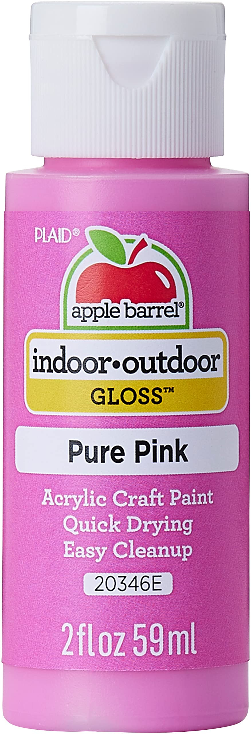 Apple Barrel Gloss Acrylic Paint in Assorted Colors (2-Ounce), 20346 Pure Pink | Amazon (US)