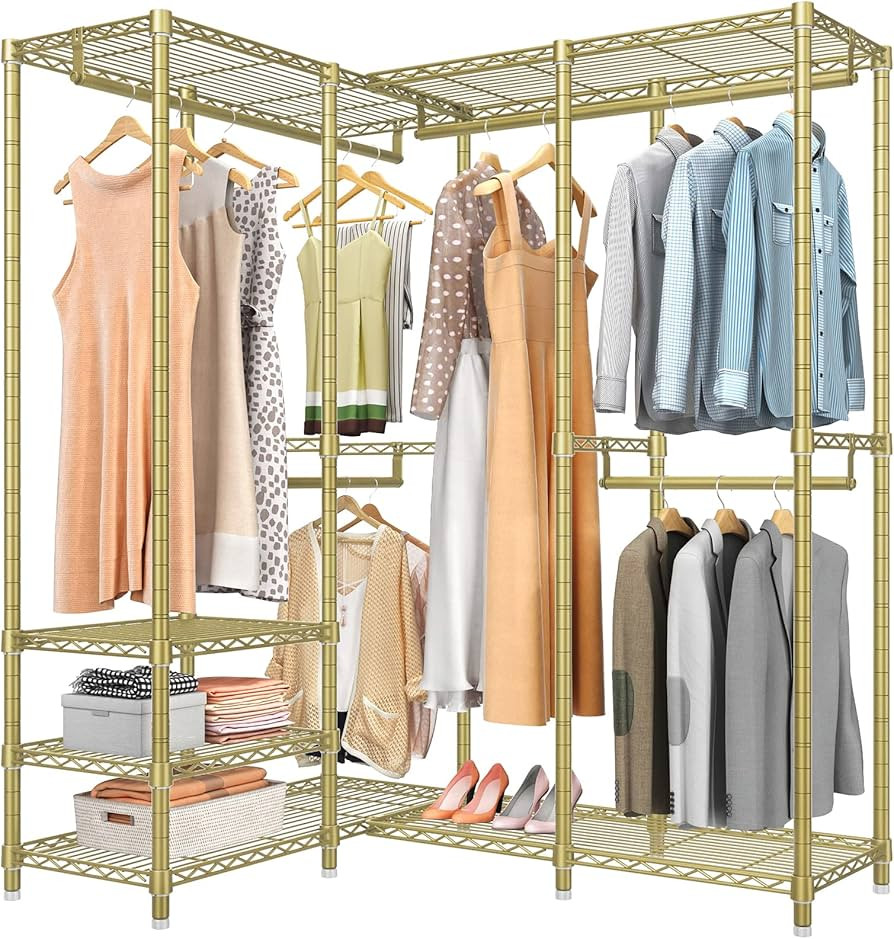 VIPEK L40 Corner Clothes Rack, Heavy Duty L-Shaped Freestanding Closet, Metal Clothing Rack, Corn... | Amazon (US)