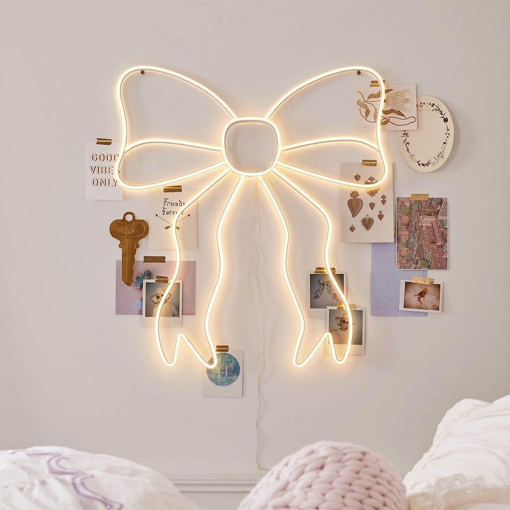 LoveShackFancy Bow Neon Wall Sign | Pottery Barn Teen