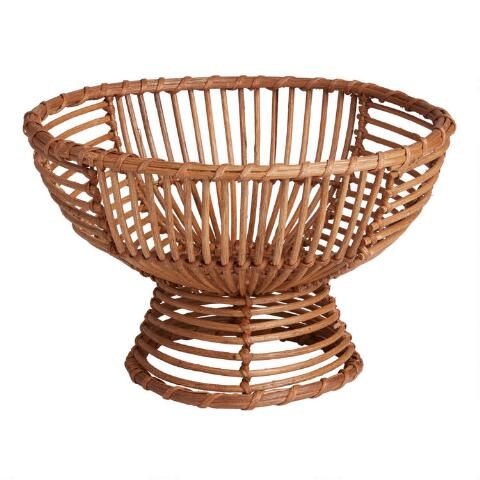 Natural Rattan Footed Fruit Bowl | World Market