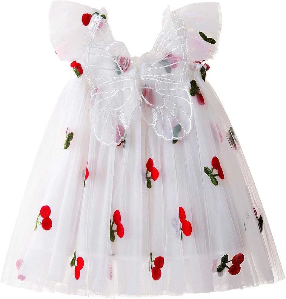 Nileafes Toddler Summer Dress Baby Girl Strap Floral A Line Dress Sleeveless Beach Butterfly Sund... | Amazon (US)