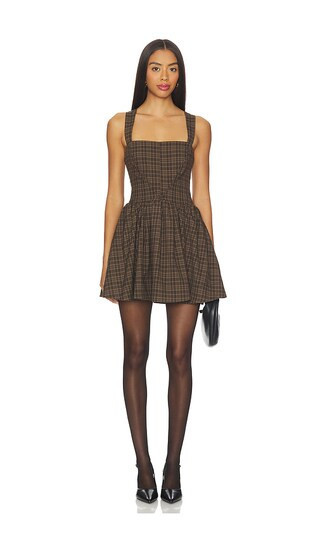 For Love & Lemons Ginny Mini Dress in Brown. - size M | Revolve Clothing (Global)