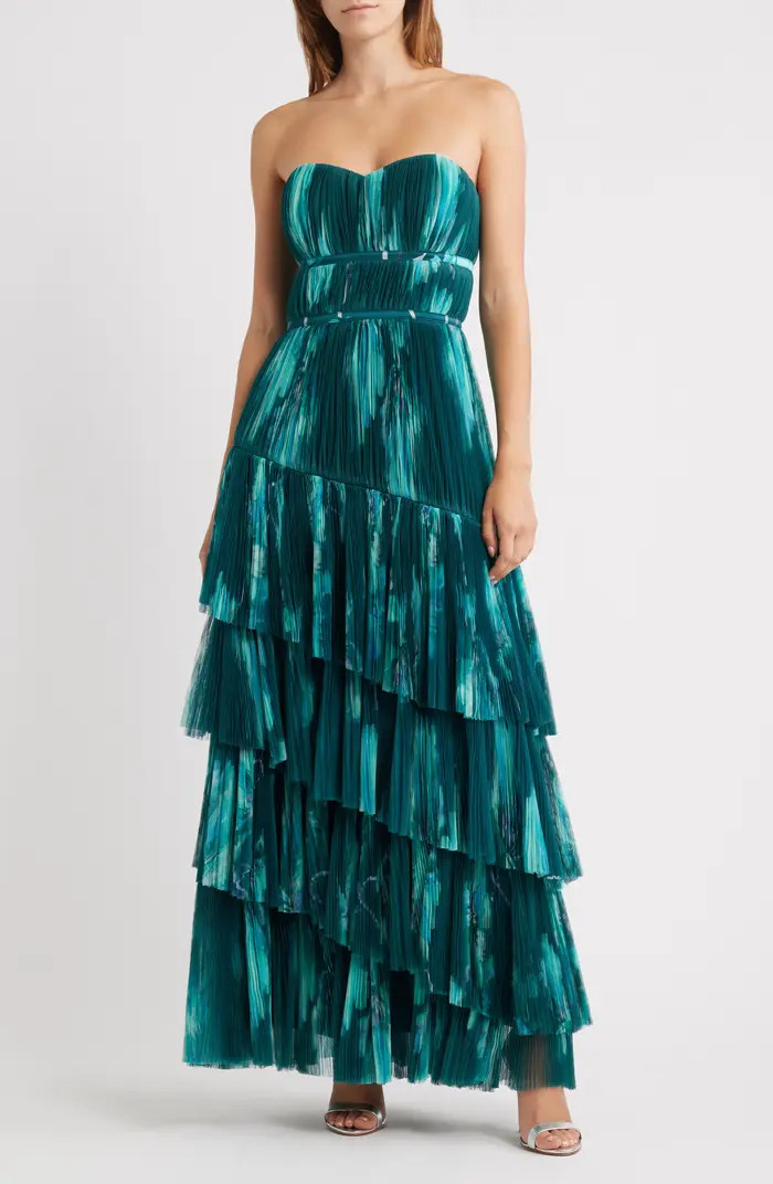 Strapless Tiered Tulle Gown | Nordstrom
