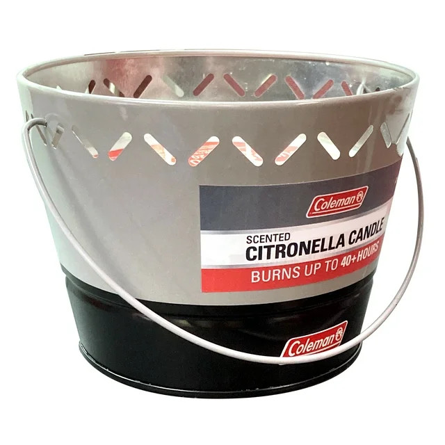 Coleman Triple Wick Citronella Candle 20oz 2-Tone Bucket, Gray/Black | Walmart (US)