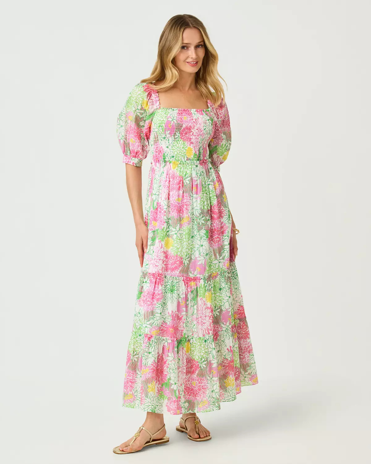 Hadly Short Sleeve Smocked Maxi Dress | Lilly Pulitzer