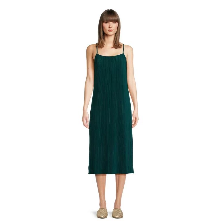 Time and Tru Women's Plisse Slip Dress, Sizes XS-XXXL | Walmart (US)