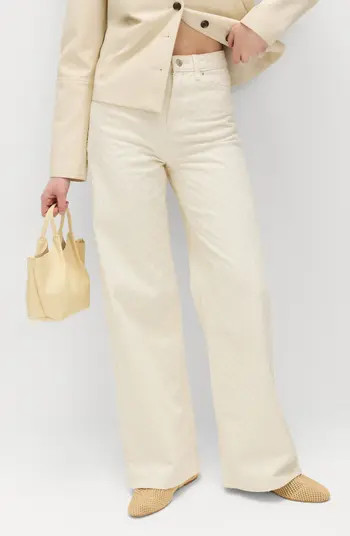 Textured Wide Leg Jeans | Nordstrom