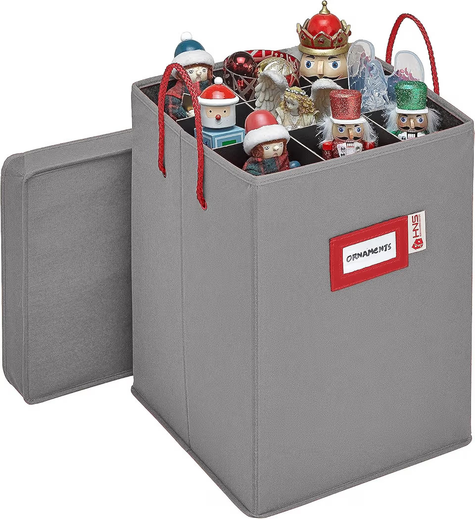 Christmas Nutcracker and Figurine Collectible Storage Box - Stores Up to 9-16-inch Tall Nutcrackers, Ornaments, and More - Holiday Decor Protective Organizer Container with Adjustable Dividers - Gray | Amazon (CA)