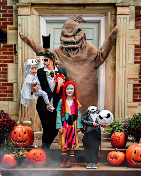 Nightmare Before Christmas Family Costume Halloween. Jack and Sally costumes. Family of 5 costume. My mayor costume is DIY but I found similar accessories

#LTKHalloween #LTKkids #LTKfamily
