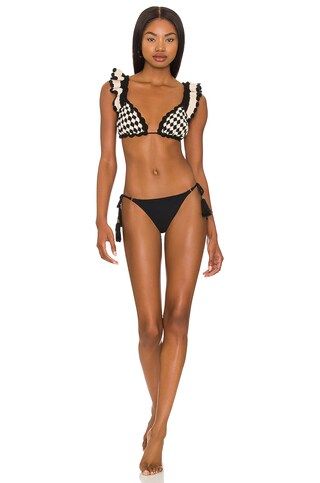 Zimmermann Triangle Bikini in Black & Cream from Revolve.com | Revolve Clothing (Global)