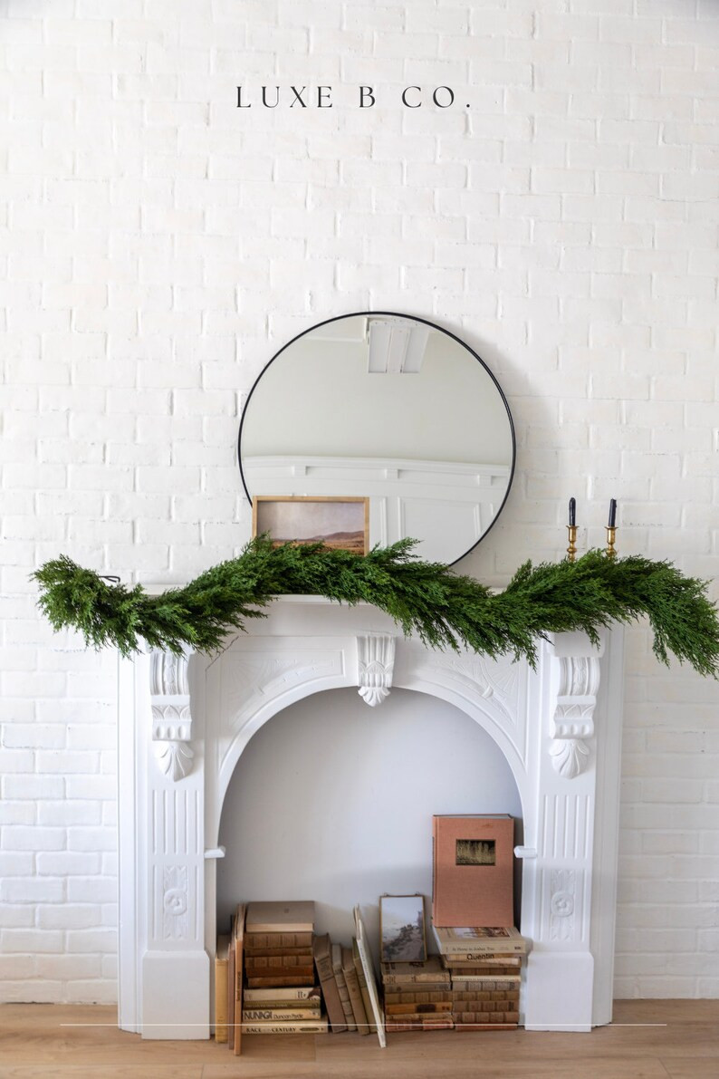 Cypress Pine Garland Real Touch Christmas Holiday Fireplace - Etsy | Etsy (US)