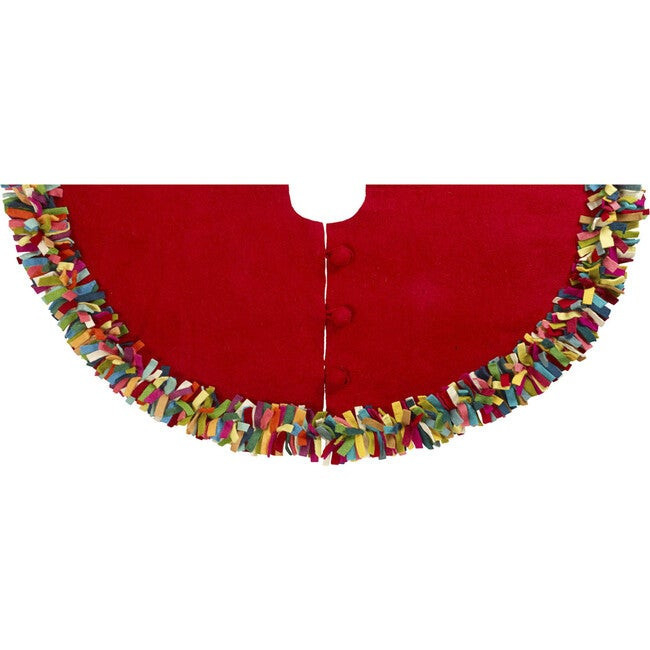 Festive Fringe Tree Skirt, Multicolor | Maisonette