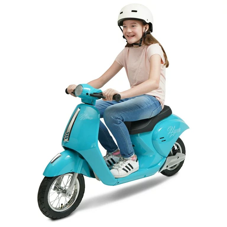 24 Volt Hyper Toys Retro Scooter, Blue, Battery Powered Electric Scooter with Easy Twist Throttle | Walmart (US)