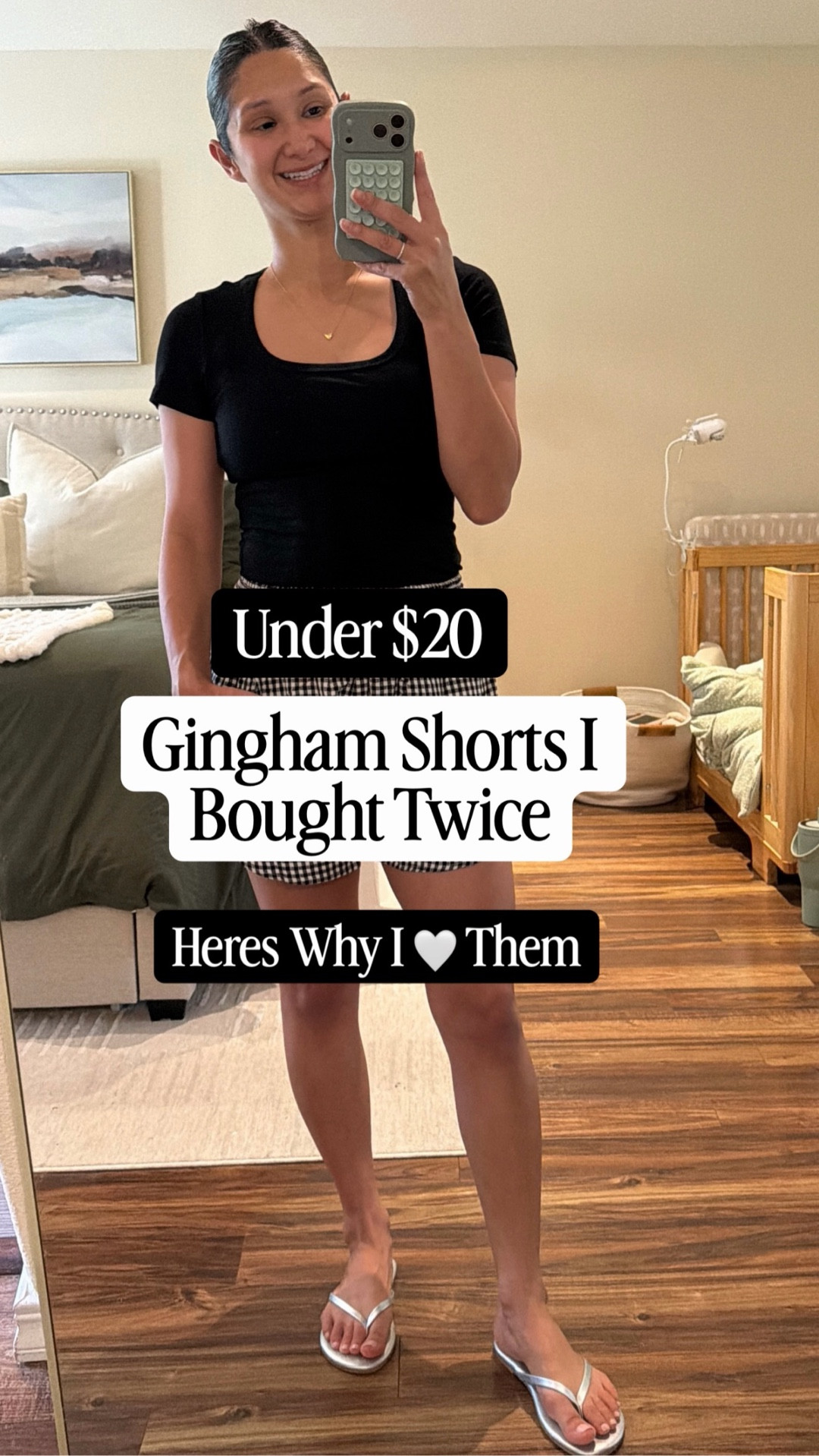 Under $50 outfit that feels elevated but still effortless 🖤

I loved the tan gingham version so much, I had to grab these in black + white too. They’re lightweight, easy to throw on, and instantly make you feel a little more put together without trying.

Styled with a black short sleeve tee and my new under-$20 silver flip flops (a fun switch from my usual neutrals ✨)

You can easily dress this up with baller flats + a black or silver crossbody.

Sizing:
Shorts: Small
Top: Small
Sandals: True to size

Follow me here and on IG @_TheApplause for more effortless, budget-friendly style that still feels dressed enough

#LTKootd #LTKmomlife #LTKgrwm