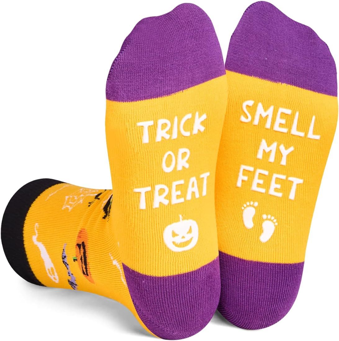 Zmart Crazy Silly Funny Socks for Kids, Halloween Gifts Pumpkin Witch Socks for Boys Girls | Amazon (US)