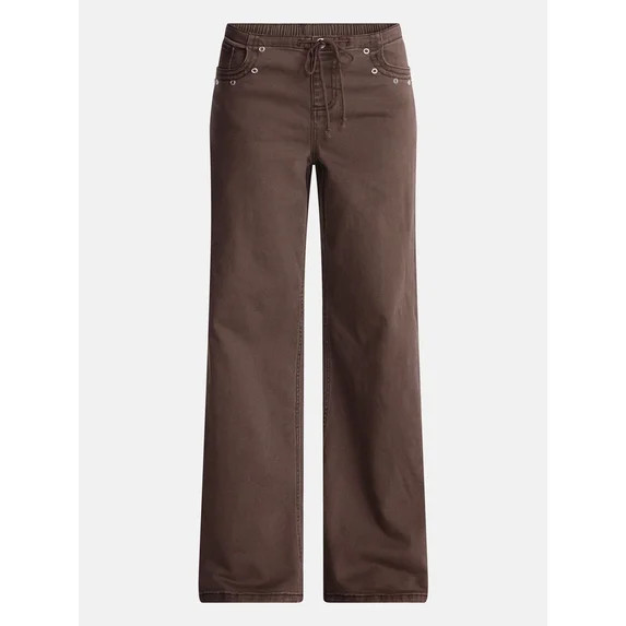 No Boundaries Drawstring Grommet Wide Leg Jean, 32" Inseam, Women's | Walmart (US)
