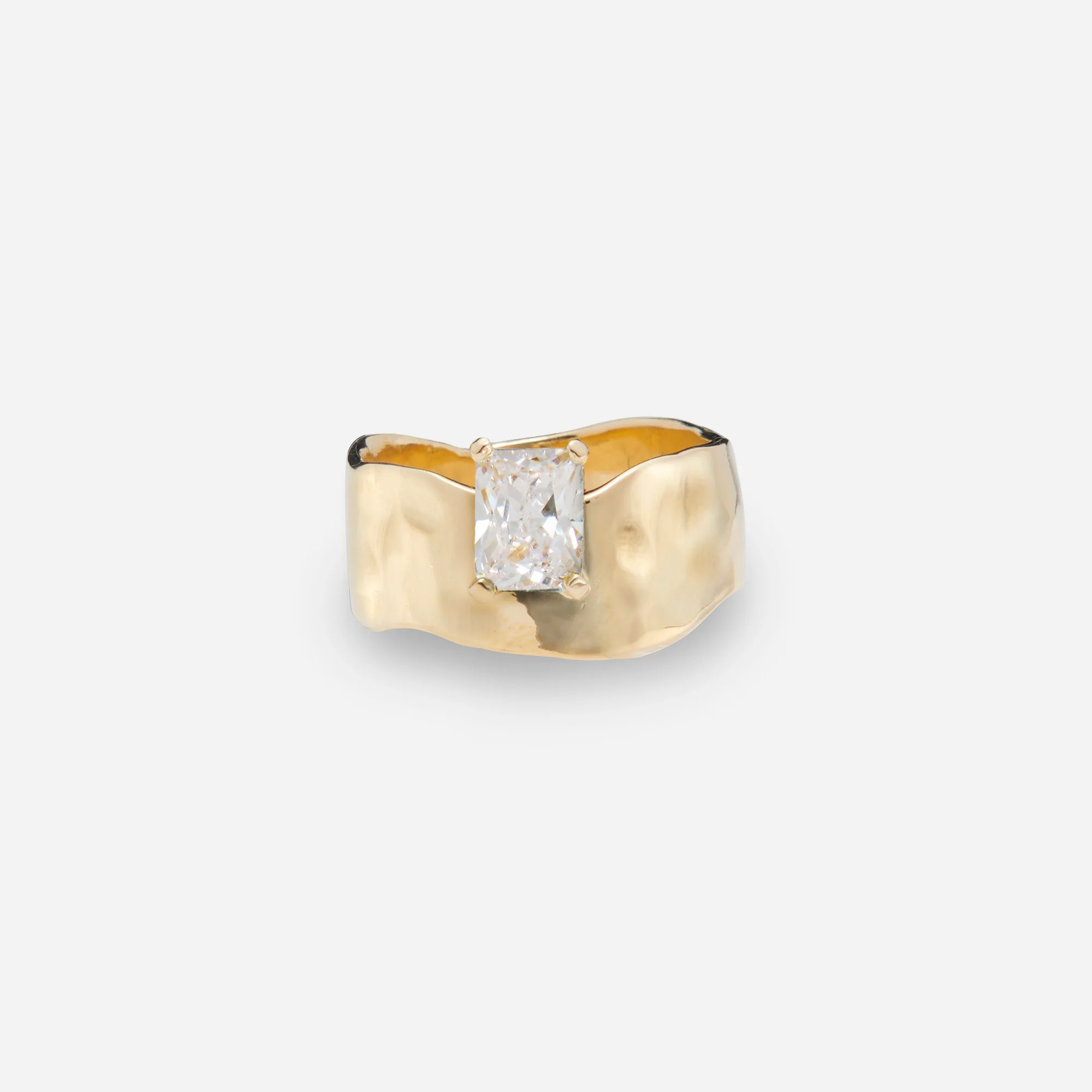 Wade Ring with Zirconia in Gold | Lady Grey Jewelry