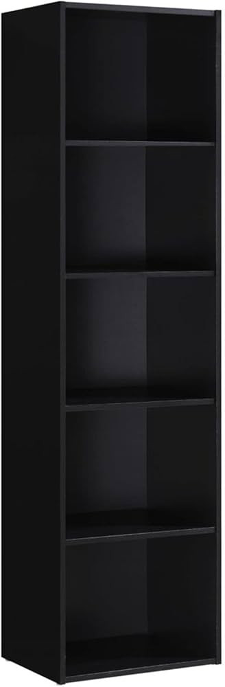 Hodedah Import 5 Shelf Bookcase, Black | Amazon (US)