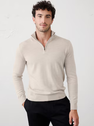 Merino Wool Half-Zip Sweater | Banana Republic Factory