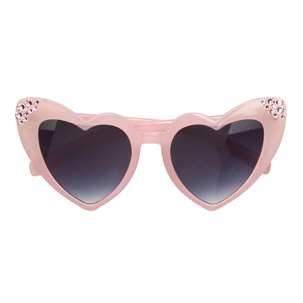 CRYSTAL STONES HEART SUNGLASSES ONE SIZE / PINK | Mini Dreamers 