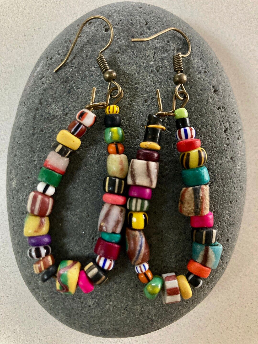 african trade bead earrings | Etsy (US)