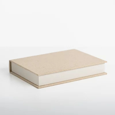 Small Beige Linen Book Box, Tan, | Kirkland's Home | Kirklands
