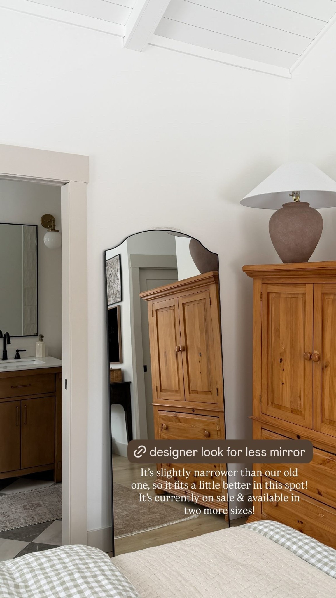 It’s slightly narrower than our old one, so it fits a little better in this spot! It’s currently on sale & available in two more sizes!