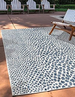Unique Loom Jill Zarin Outdoor Collection Modern Geometric Beige Area Rug | Amazon (US)