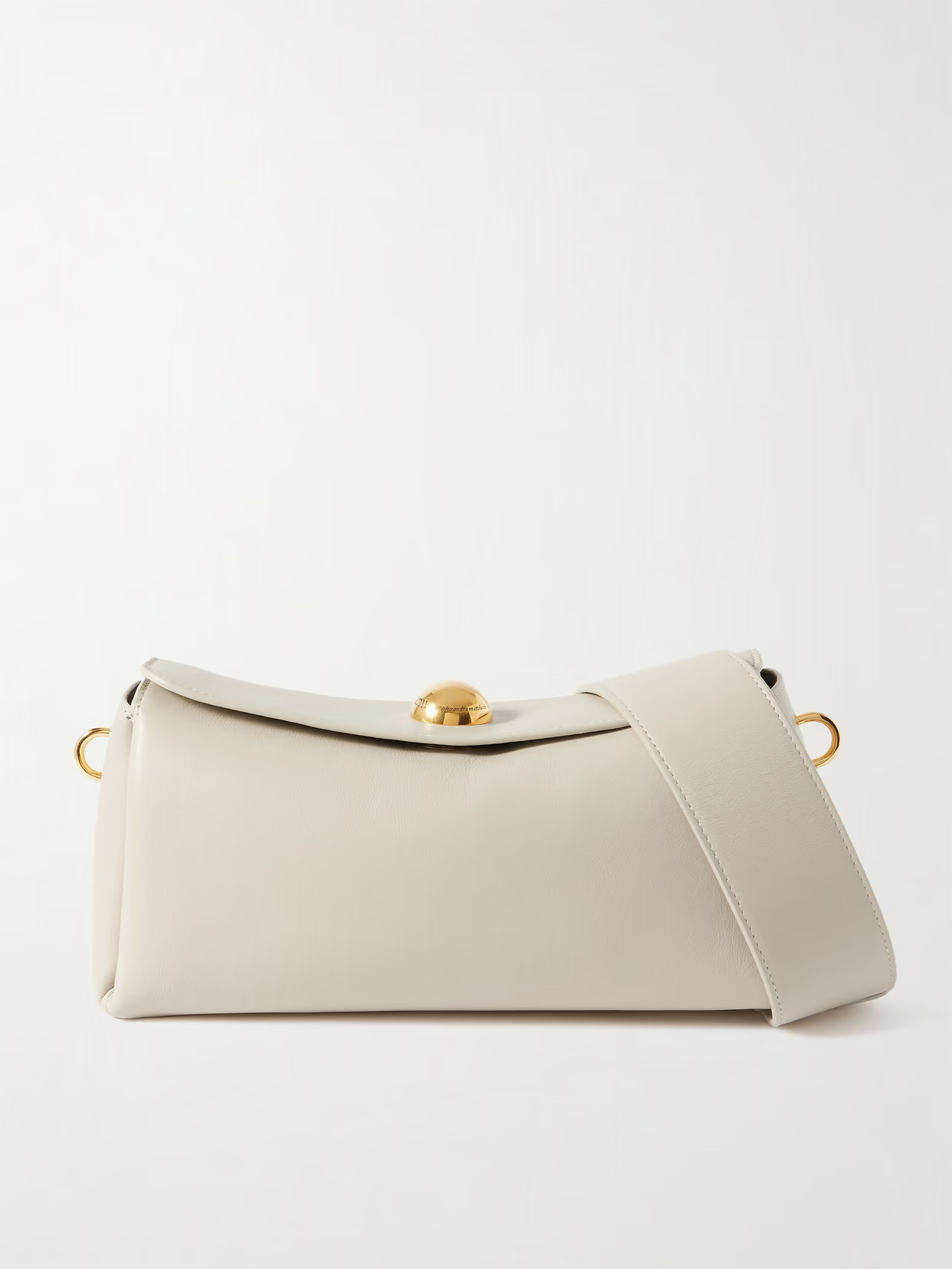 AMI PARIS - Carousel Leather Shoulder Bag - Cream | NET-A-PORTER (UK & EU)