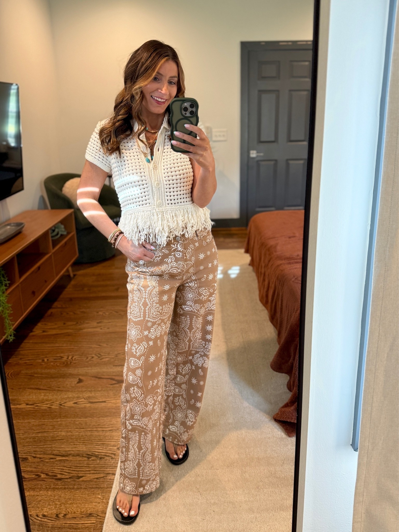 What I wore out in Nashville!

Crochet top (petite small)
Bandana print jeans (4)
Turquoise jewelry 

Casual outfit, spring outfit, western outfit, easy outfit, wide leg jeans

#LTKootd #LTKSaleAlert #LTKSeasonal