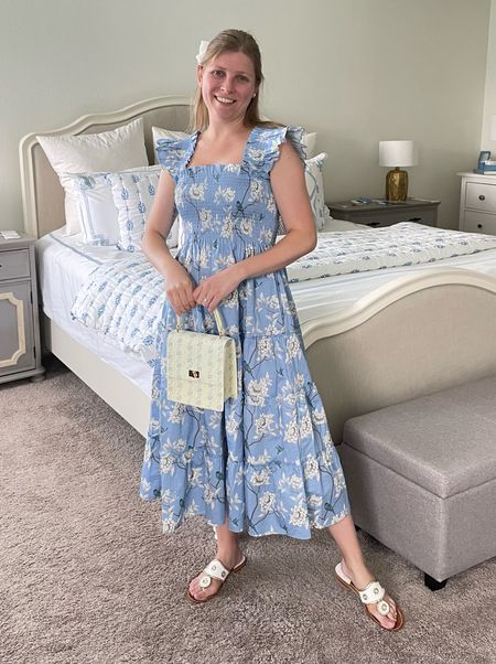 Hill House Ellie Dress Artist Collection in Diane Hill Blue Chinoiserie  