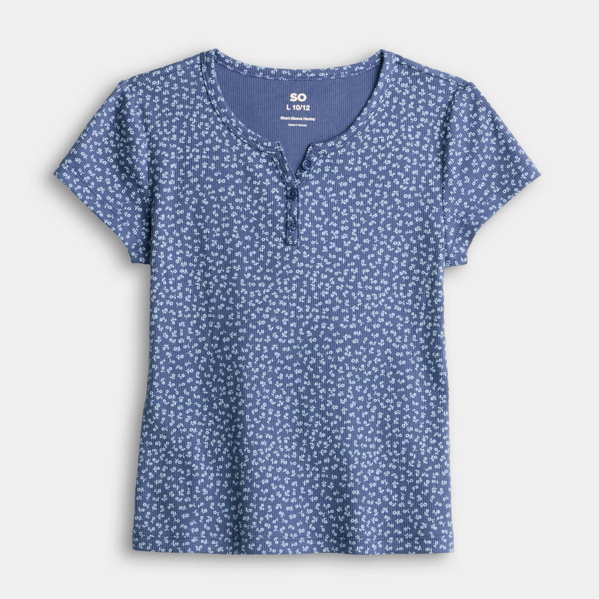 Girls 6-20 SO® Short Sleeve Henley Tee in Regular & Plus Size | Kohl's