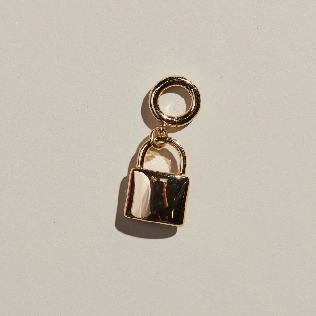 Lock Charm | Nickel and Suede