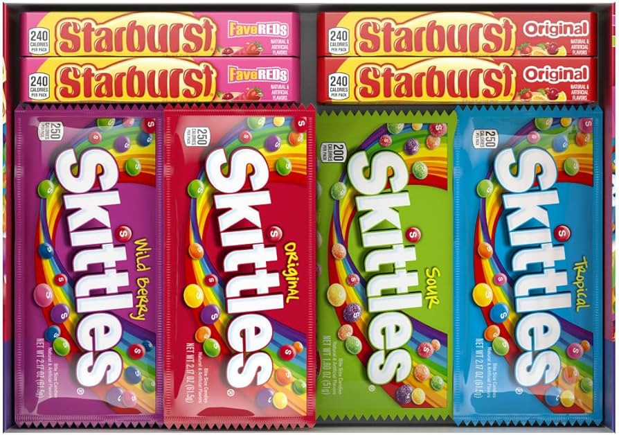 SKITTLES & STARBURST Candy Full Size Variety Mix 62.79-Ounce 30-Count Box | Amazon (US)