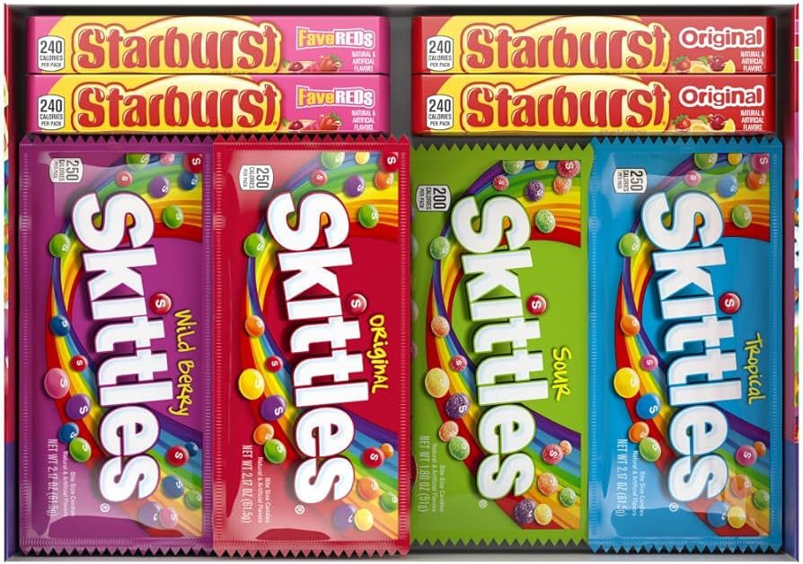 SKITTLES & STARBURST Candy Full Size Variety Mix 62.79-Ounce 30-Count Box | Amazon (US)