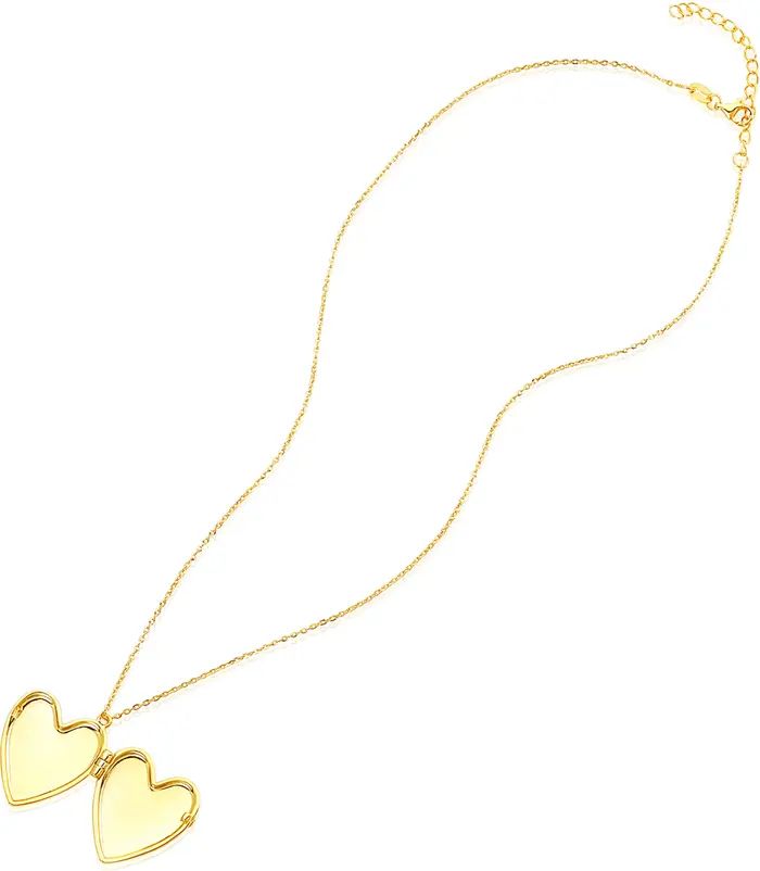 ADORNIA 14K Gold Plated Mama Engraved Heart Locket Pendant Necklace | Nordstromrack | Nordstrom Rack