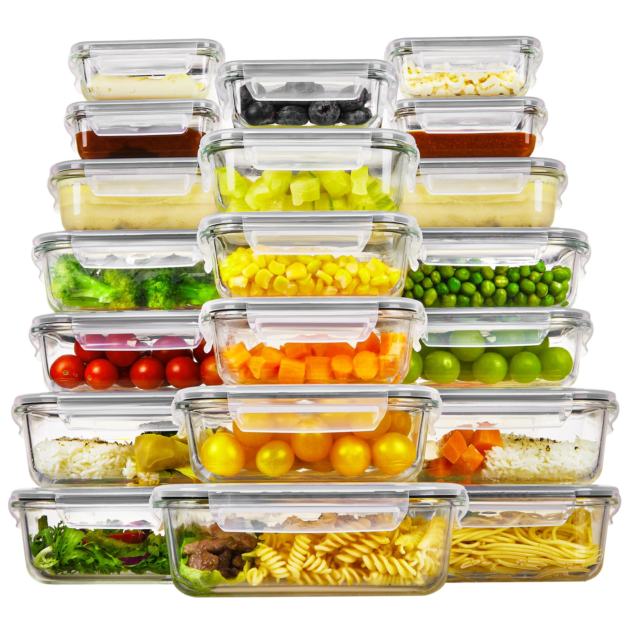 Vtopmart 20Pack Glass Food Storage Containers with Lids, Meal Prep Containers, Airtight Lunch Con... | Amazon (US)