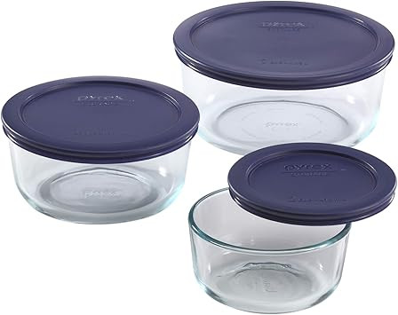 Pyrex Simply Store Meal Prep Glass Food Storage Containers (6-Piece Set, BPA Free Lids, Oven Safe... | Amazon (US)