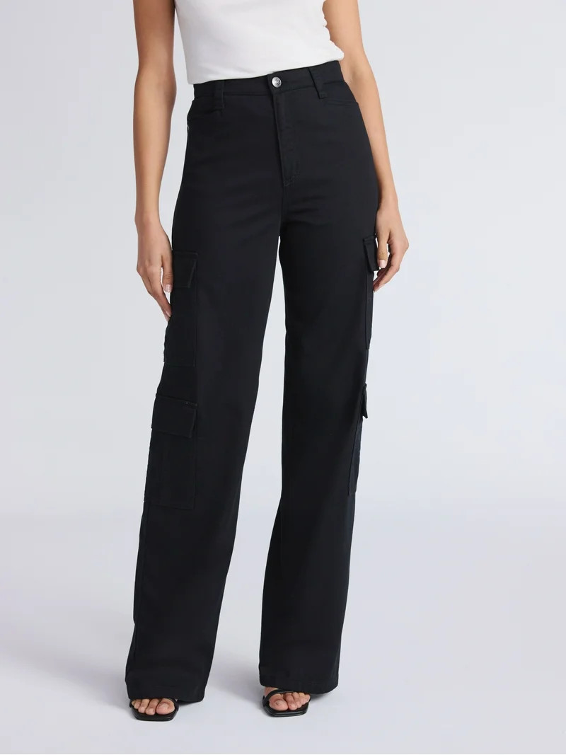 Sofia by Sofia Vergara Women's and Women's Plus Relaxed Straight Super High-Rise Cargo Jeans, 30.... | Walmart (US)