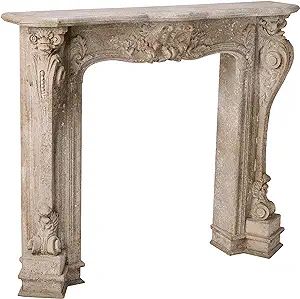 Creative Co-Op Decorative Wood Fireplace Mantel With Distressed Finish, White | Amazon (US)