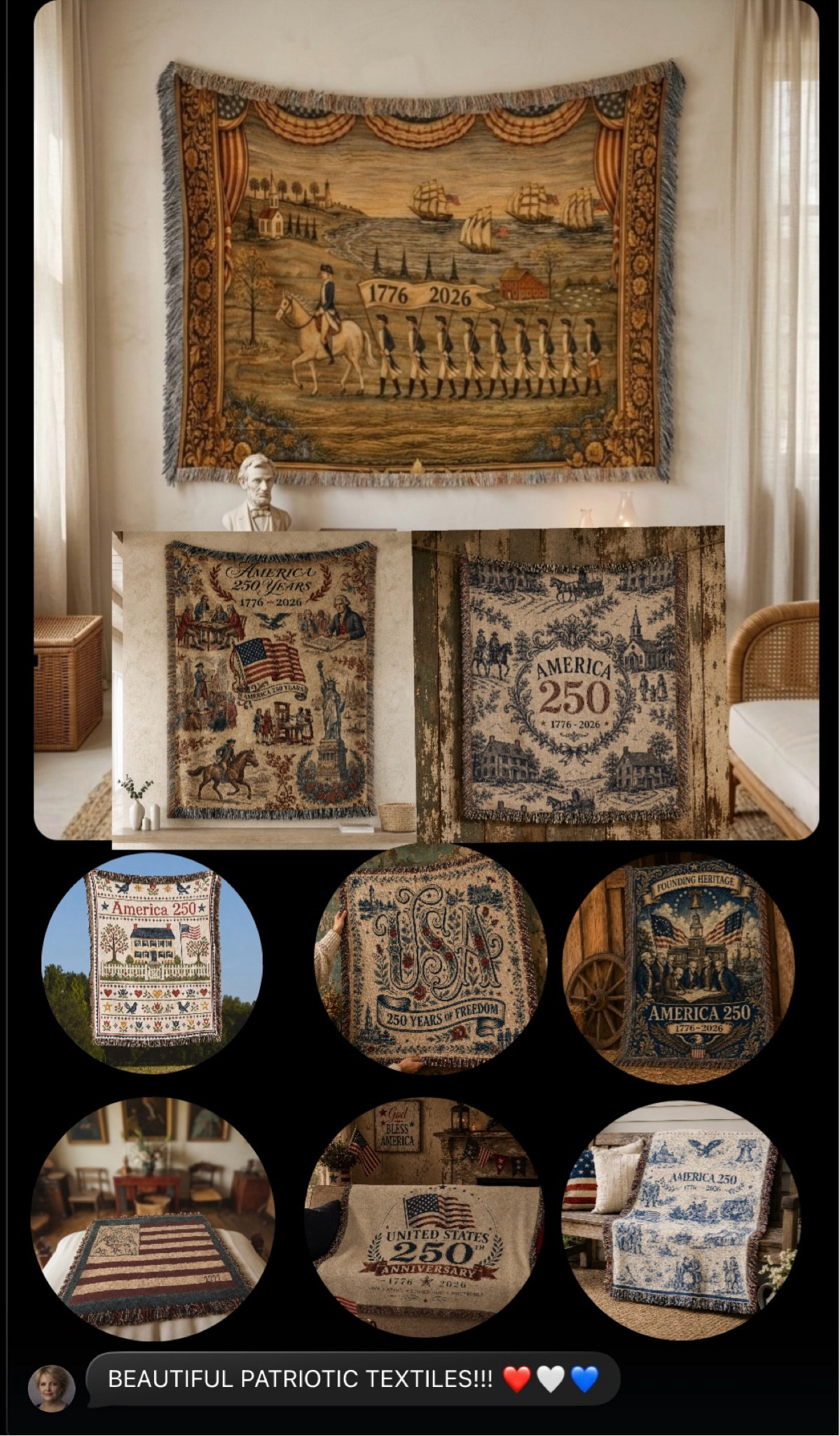 I’ve found some of THE best textiles for decorating your home this summer ~ especially for the 250th anniversary of our country!!! ❤️🧨🤍🇺🇸💙🥁
Also check out our website for some amazing handmades! 
www.sugarcreekantiques.com

#LTKSeasonal #LTKHome