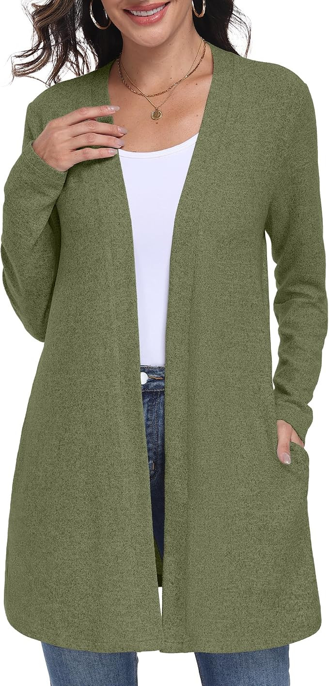 Lepunuo Cardigan Sweaters for Women Long Sleeve Lightweight Open Front Knit Cardigans Casual Loos... | Amazon (US)