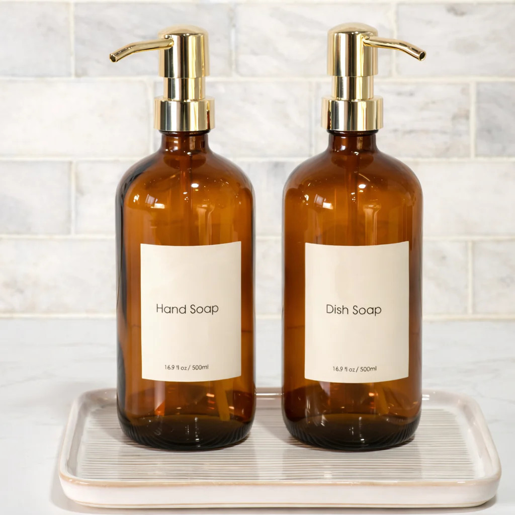 Hands / Dish Amber Soap Dispensers (set of 2) | River Chic Designs