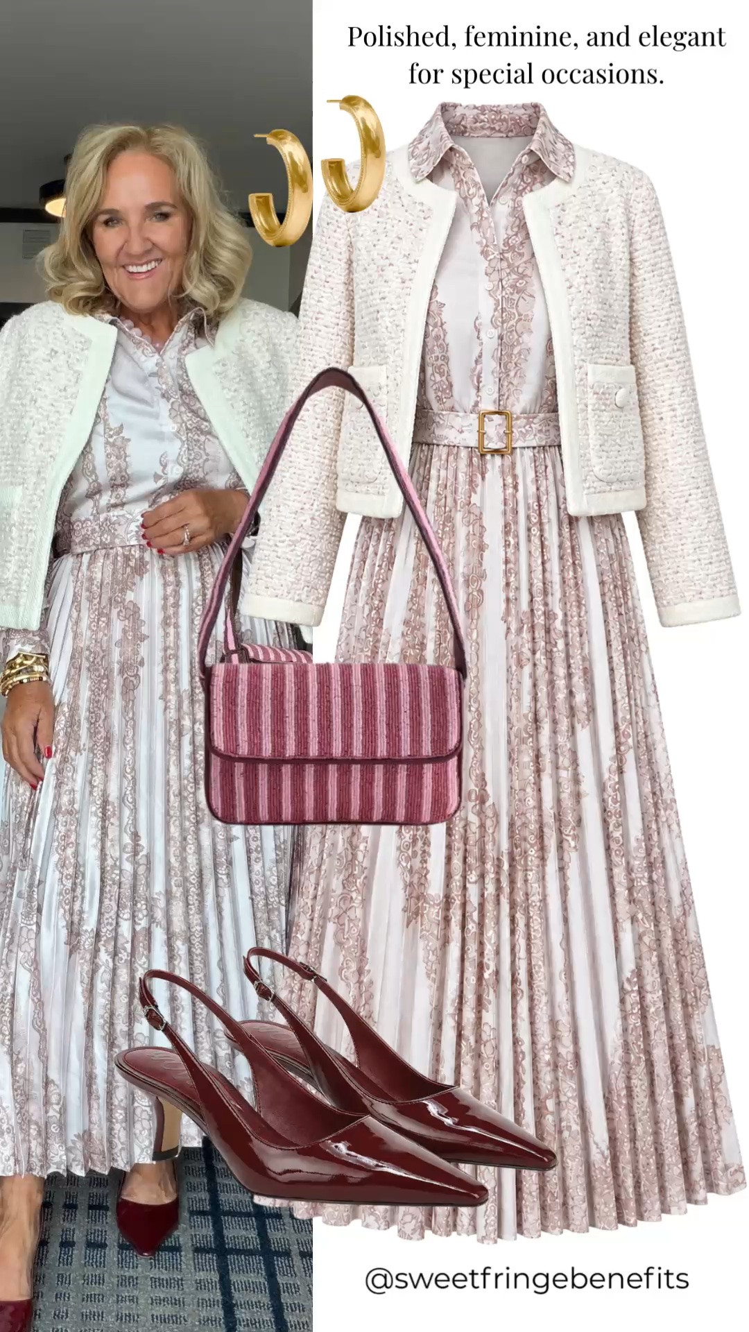 This soft blush floral dress and textured ivory jacket are such a beautiful combination for special occasions. The feminine print and tailored jacket feel polished and elegant without being overly formal.

💡 LTK MADE EASY
❤️ Heart = Support my posts!
🔖 Save = Get sale & restock alerts
📋 Lists = Keep favorites organized
📲 Share = Send lists and products to a friend. Hello, Christmas List!
💬 Comment = Ask me anything about what I'm wearing.:-)

#LTKdayinmylife #LTKgrwm #LTKootd