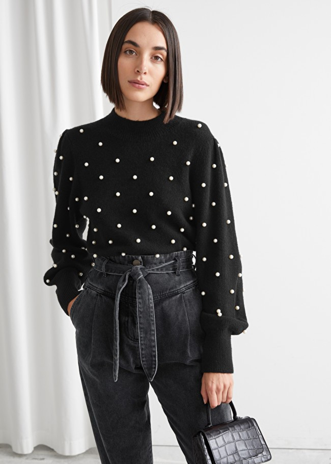 Pearl Dot Puff Sleeve Sweater | & Other Stories (EU + UK)