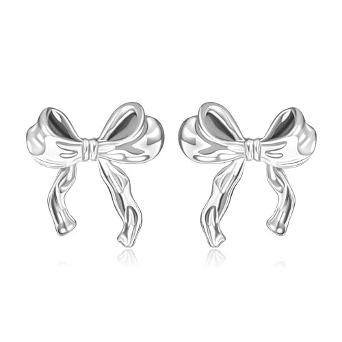 Gold Silver Bow Earrings for Women Classic Ribbon Bow Stud Earrings Cute BowKnot Earrings Bow Trendy Jewelry for Women | Amazon (US)