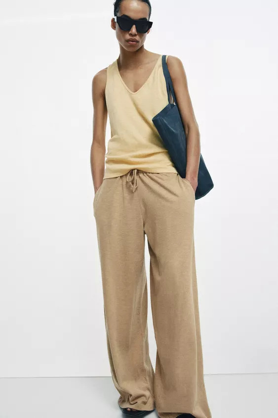 COTTON STRAIGHT TROUSERS | Zara UK